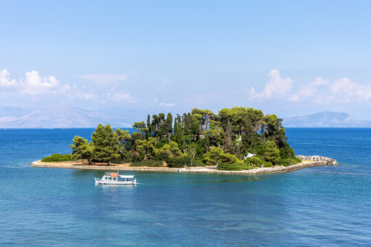 Famous Mouse Island in Mediterranean Sea on Corfu in Greece