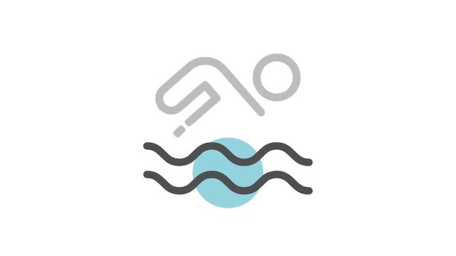 A person who swims in a pool, sea, lake. A competitive swimmer, video.