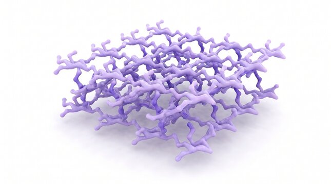 Bacterial peptidoglycan cell wall structure white background