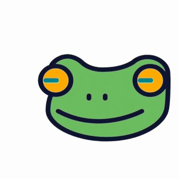 Cute Cartoon Frog Face with Sticking Out Tongue Icon, Funny Amphibian Illustration
