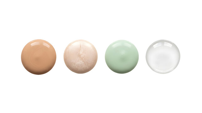 Cosmetic skincare serum cream dots palette for makeup beauty.