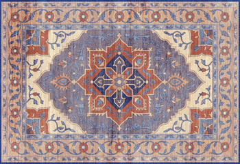 Obraz premium Vintage Folk Art traditional printed Carpet with trending colors and texture in high resolution 