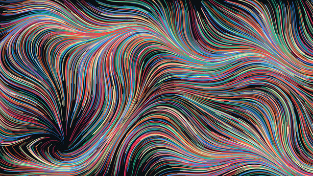 Expressive Impasto Woodgrain Swirling Flow Field Pattern