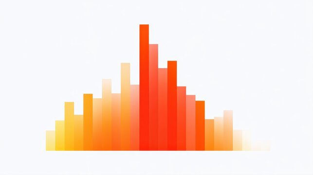 A transparent heat map chart clipart, data density visualization element, modern style, vibrant hues, isolated on white background.
