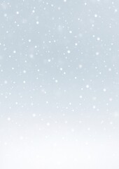 Fototapeta premium Serene snowfall on blue background.