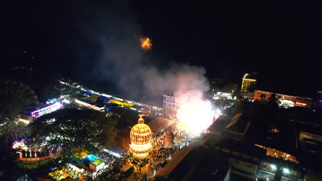 Rathotsava, Chariot, Ananthapadmanabha Temple, Perdoor Temple, Udupi, Drone view