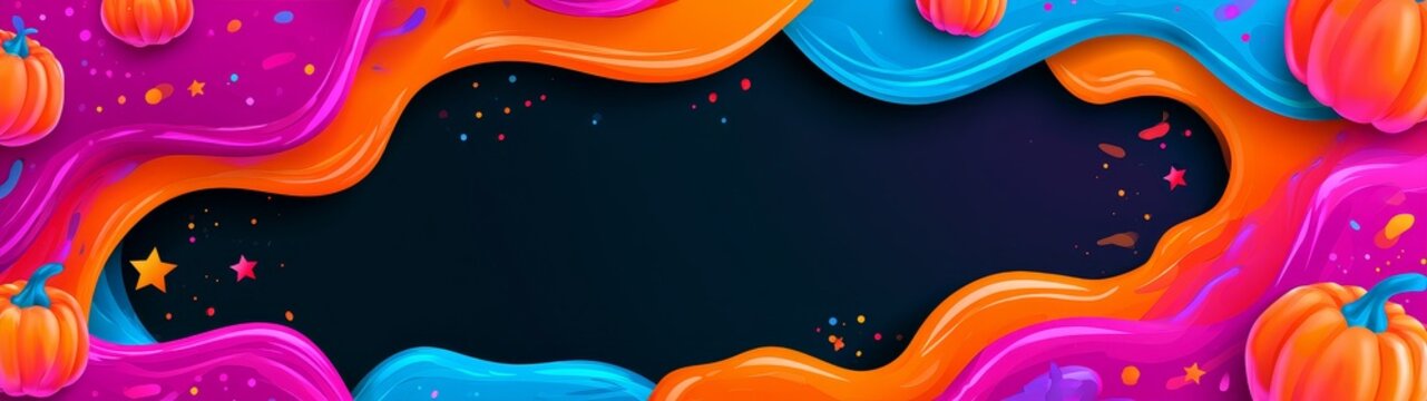 Colorful halloween promotion banner with spooky design perfect for seasonal sales and advertising campaigns