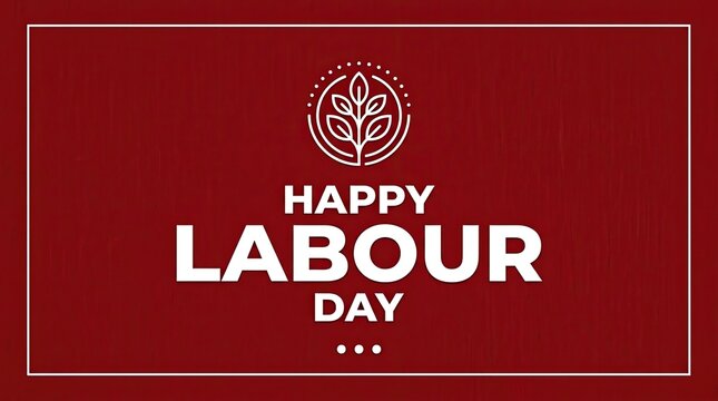 A festive and elegant greeting card design celebrating the national holiday of labor day with decorative typography