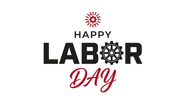A festive and professional graphic design celebrating the annual american holiday known as happy labor day