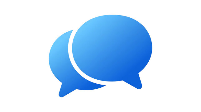 Blue Speech Bubble Chat Icons Isolated on White Background for Social Media and Communication Concept
