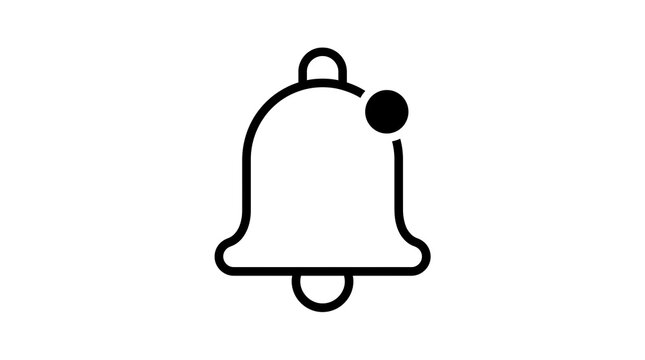 Notification Bell Line Icon with Alert Badge Outline Illustration Isolated on White Background for Social Media Concept