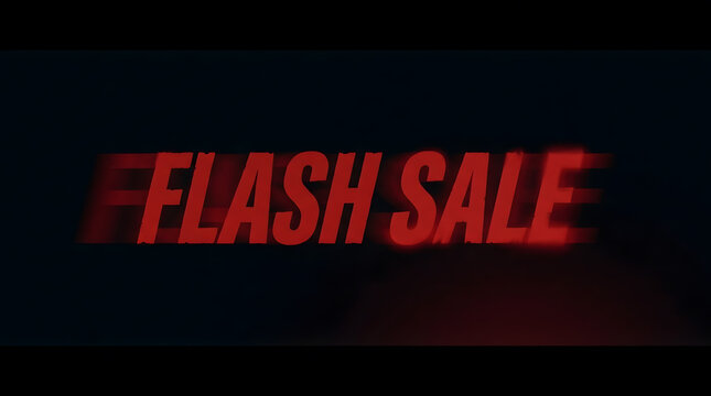 Red Flash Sale Text Effect With Motion Blur Against Dark Background