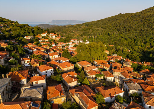 The traditional village of Promyri on southern Pelion mountain in central Greece.	