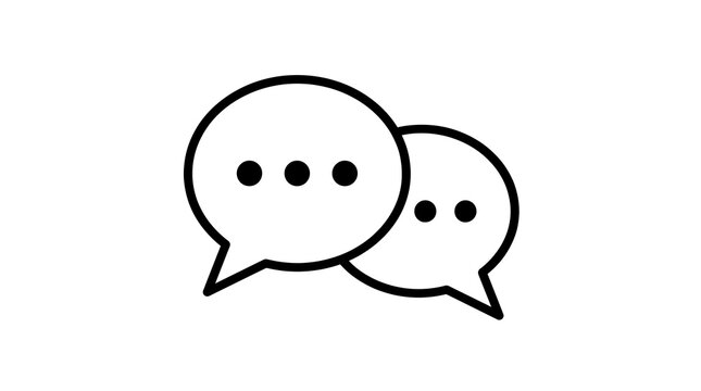 Speech Bubble Chat Line Icons Set Outline Illustration Isolated on White Background for Social Media and Communication Concept
