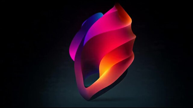 Vibrant colorful fluid 3d shape morphing on dark background