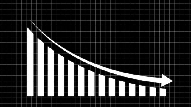 Business graph chart with growing business concept. white colors Abstract decreasing business graph chart animation business chart, icon, decreasing graph, motion graphic animation..