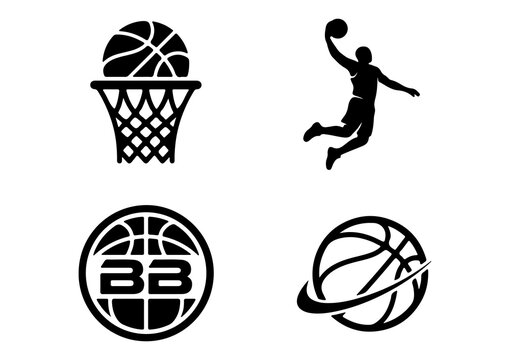 Basketball Ball Sport Icon Vector Illustration for Team Game Equipment and Sports Design Isolated on Black Background