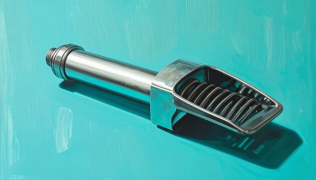 Stainless Steel Cheese Grater on Turquoise Background.