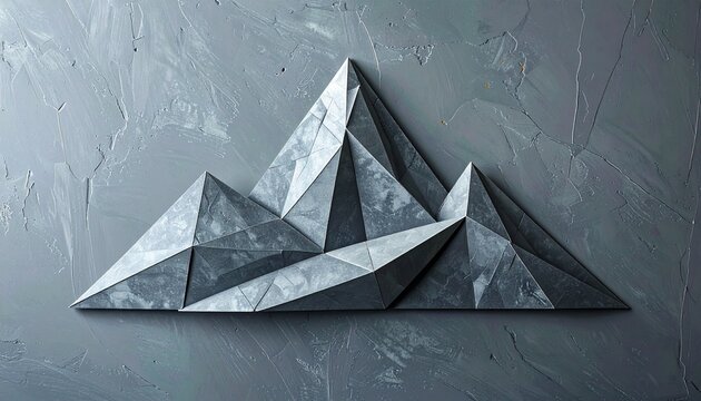 Modern Geometric Paper Mountain Wall Art Installation.