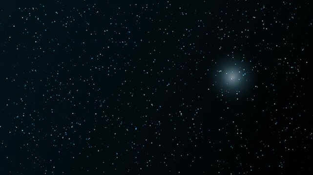 Twinkling starfield animation, deep space cosmic background, abstract celestial galaxy motion graphic, science fiction universe backdrop for digital projects