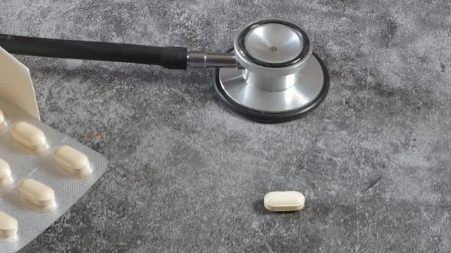 stethoscope on a medical background