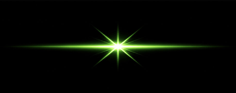 Green starburst light burst png overlay with glowing symmetrical rays
