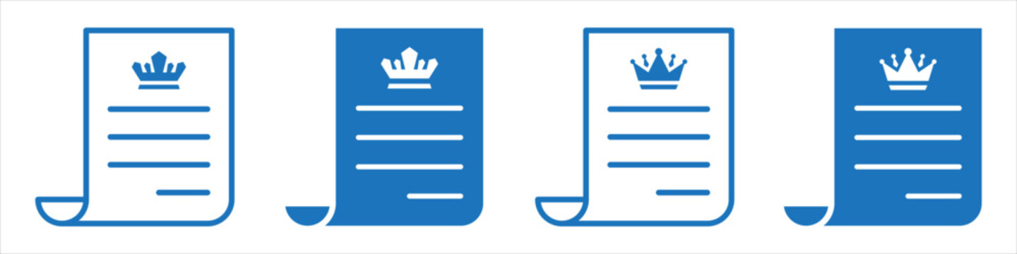 Royal document paper roll icon illustration