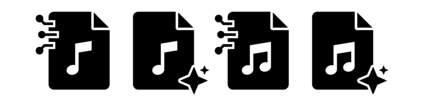 Ai mp3 music file generate icon