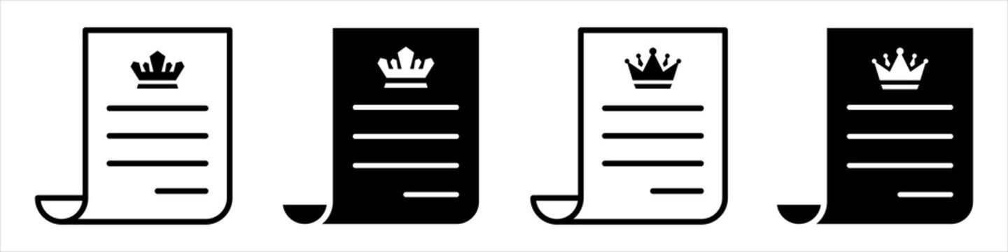 Royal document paper roll icon illustration