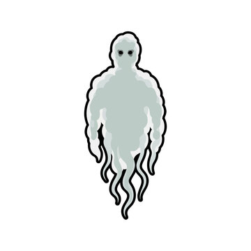 Spooky wispy ghost phantom spirit apparition vector for halloween