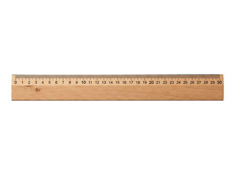 Wooden Ruler with Metric Markings