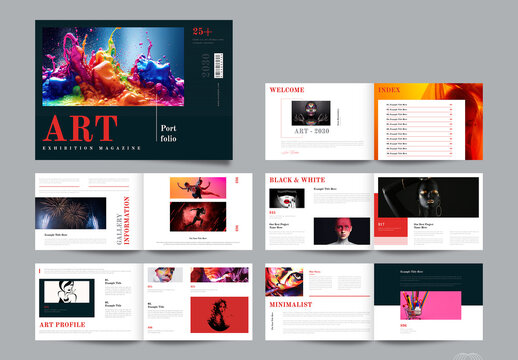 ArtExhibition Magazine Design Layout Landscape