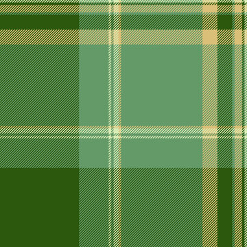 70s vector fabric pattern, production texture plaid background. Expressive seamless check textile tartan in green and amber colors.