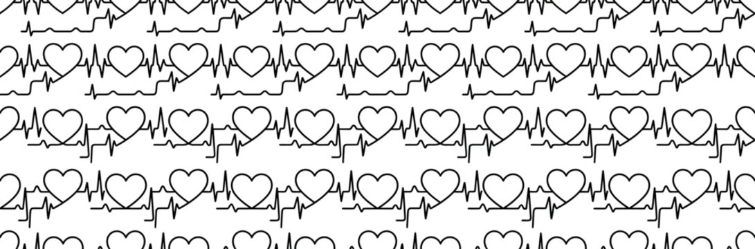 Heartbeat cardiogram pattern isolated on white background