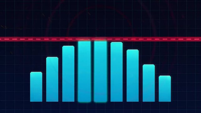 Blue bar chart showing statistical distribution with threshold line