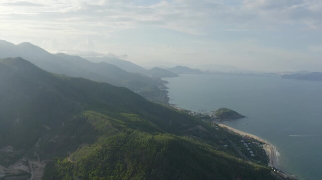 4k Drone Footage - Beautiful Mountains and Beaches of Quy Nhon.  Vietnam