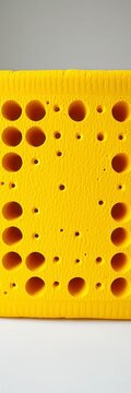 Porous yellow square with a Swiss cheese pattern of holes, square, ||yellow