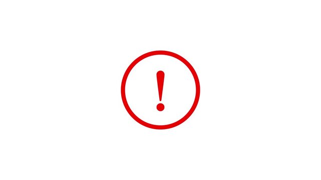 Animated warning message concept represented by exclamation mark. error concept
