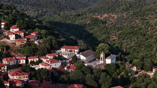 The traditional village of Promyri on southern Pelion mountain in central Greece.