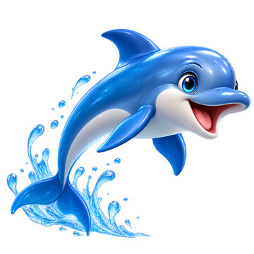 Cheerful 3D Dolphin Splash