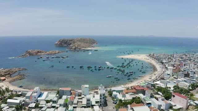 4k Drone footage - Nhon Hai Beach, Vietnam.  Near Quy Nhon