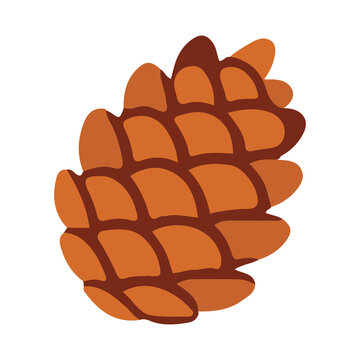 Large chubby brown pinecone autumn thanksgiving christmas vector illustration