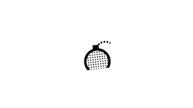 Minimalist Animated Bomb Icon with Dotted Texture.