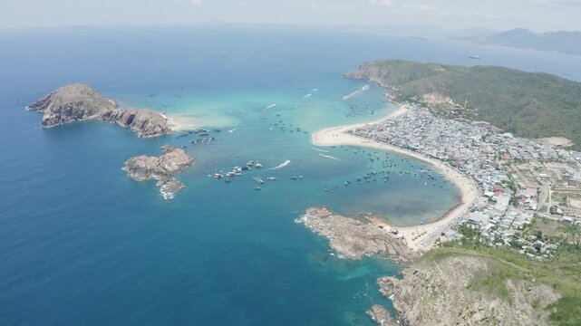 4k Drone footage - Nhon Hai Beach, Vietnam.  Near Quy Nhon