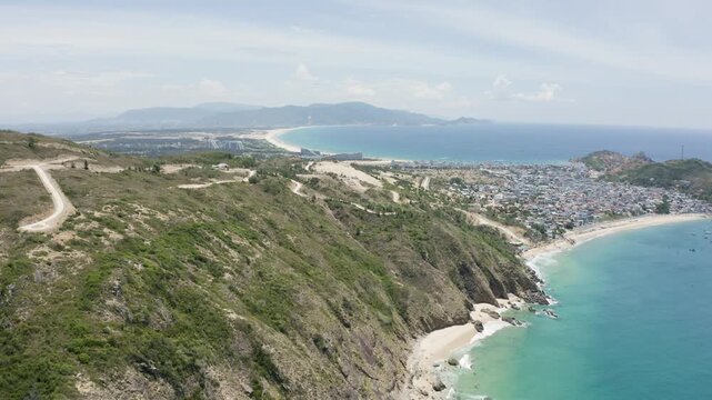 4k Drone Footage - Beautiful Mountains and Beaches near Quy Nhon Vietnam.  