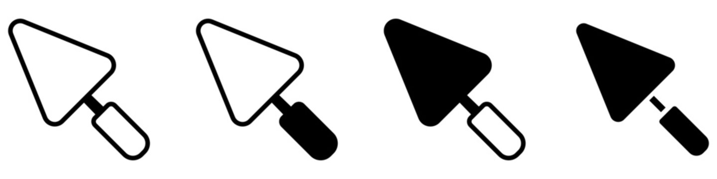 Trowel icon vector set. Masonry tool illustration sign collection. Construction hand tool symbol. Building equipment logo or mark.