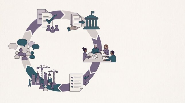 Human rights treaty monitoring cycle infographic overview