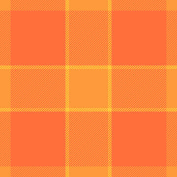Paper vector plaid pattern, industrial fabric check textile. Setting tartan seamless texture background in orange and amber colors.