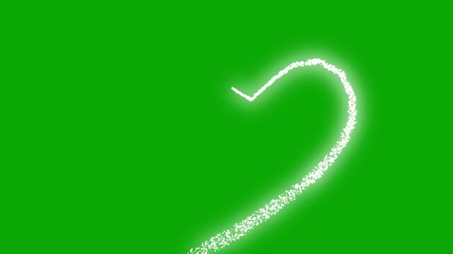 4k magical white star trail animation, twinkling love glitter particles, glowing sparkle dust, fairy light path, radiant doodle stars, luxury shimmer motion effects on green screen 4k loop