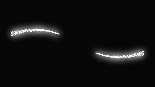 4k sparkling star line animation, glowing white glitter particles, fairy dust trail, magical doodle stars, festive shimmer confetti, smooth light motion effect on black screen 4k hd